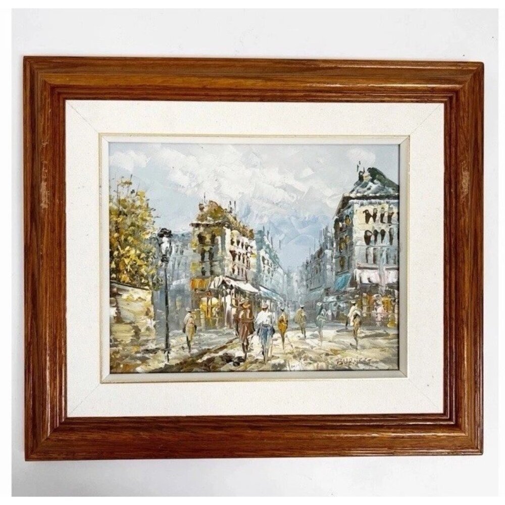 Caroline Burnett (1877-1950) Paris on Canvas Original Oil Painting Framed Signed